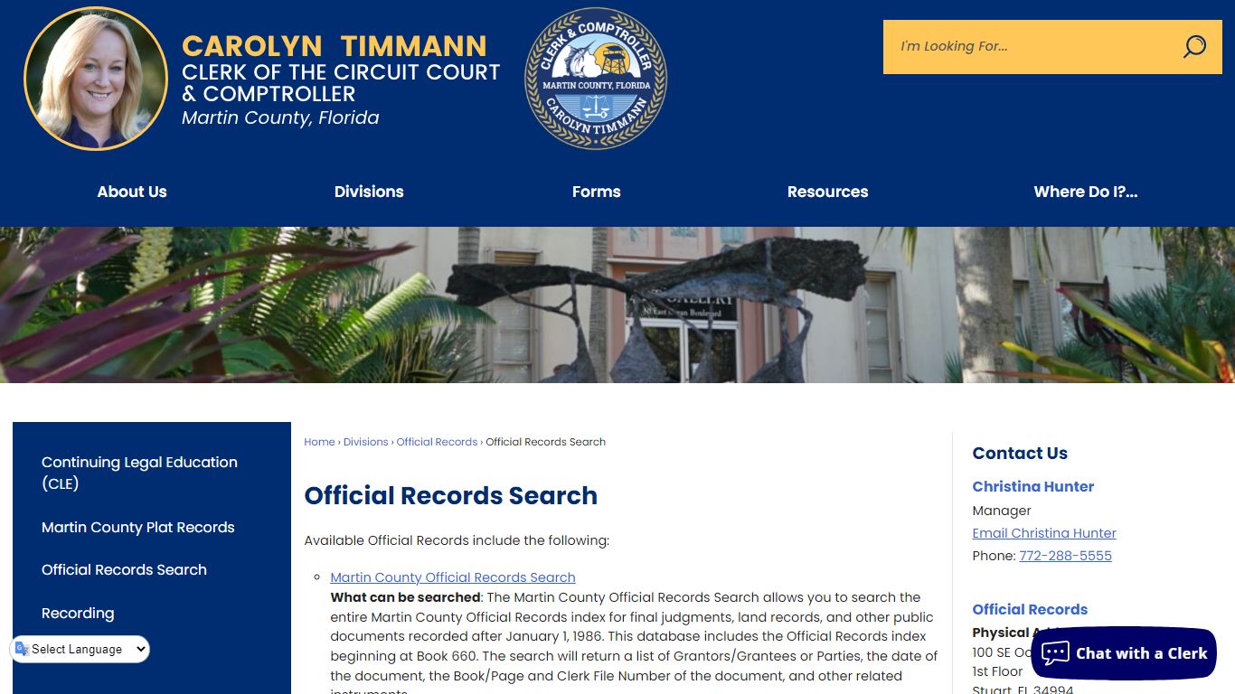 Official Records Search | Martin County Clerk