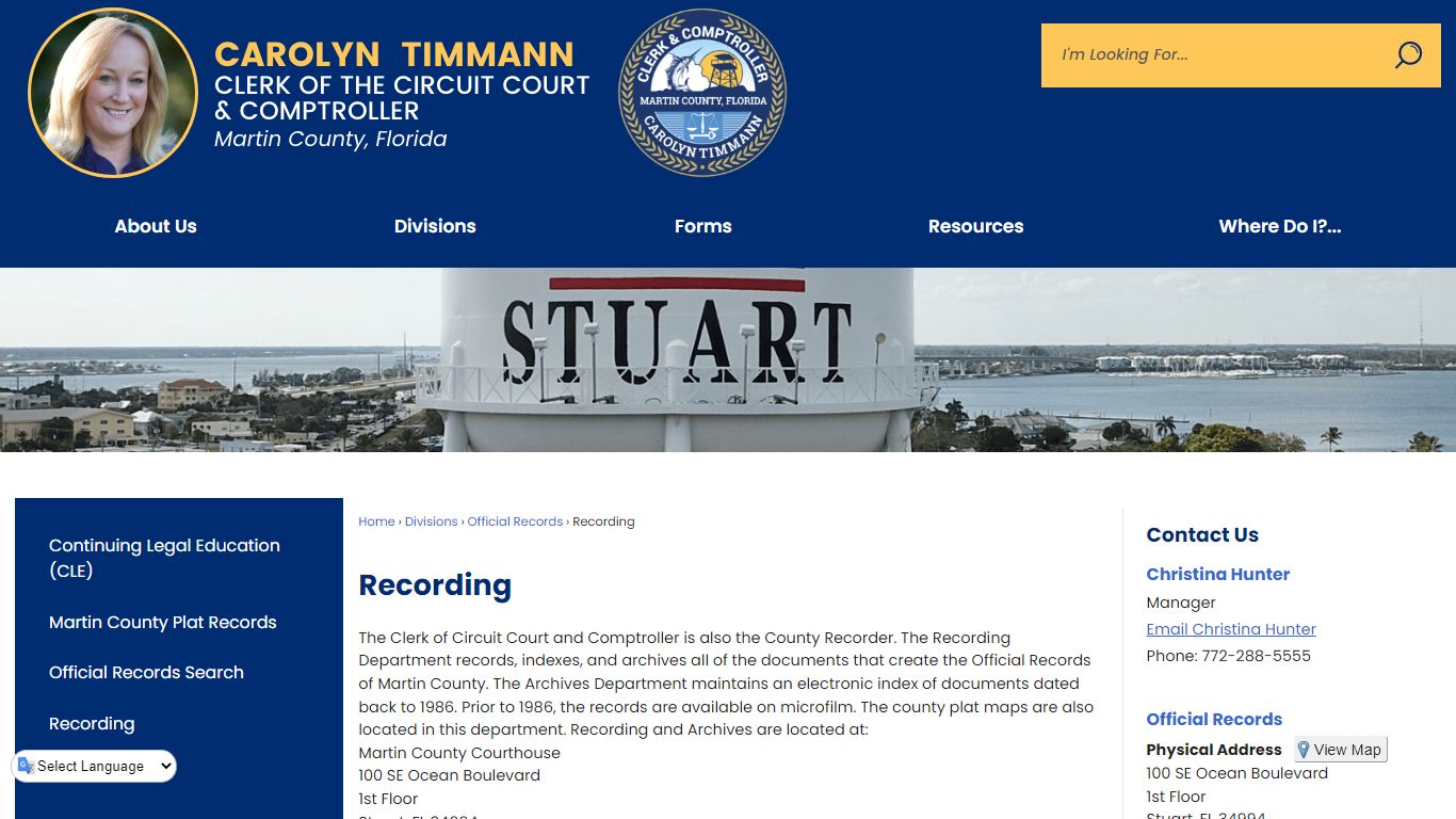 Recording | Martin County Clerk